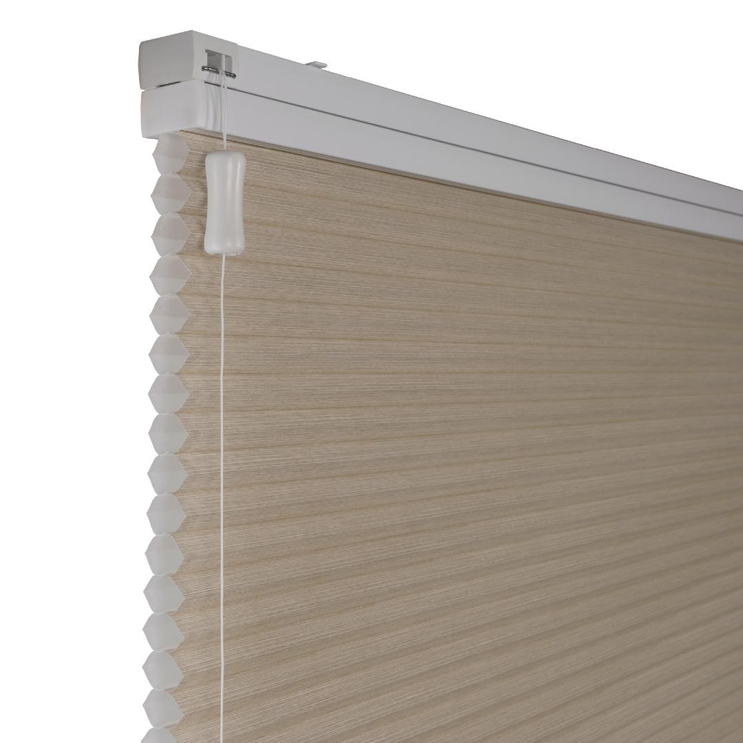 Solano duo plisségordijn | Steenbeige linnenlook 4014