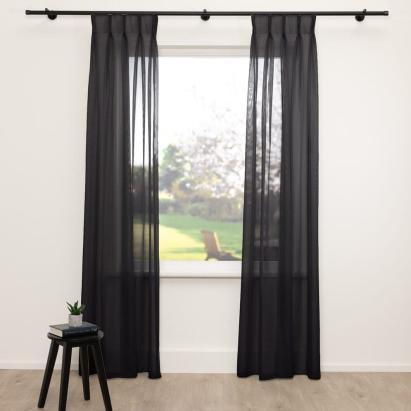 Vitrage Top Voile Zwart 10