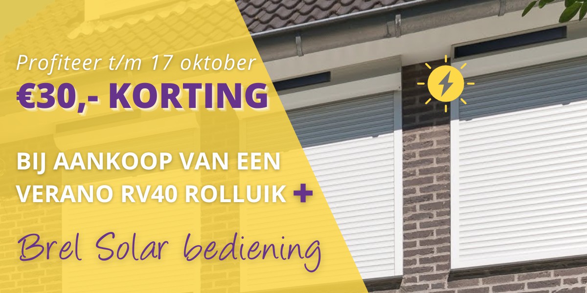 €30 korting Verano RV40 rolluik met Solar bediening