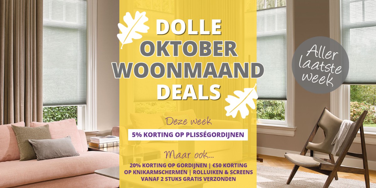 WOONMAAND 2021 (week 4) | 5% korting plisségordijnen
