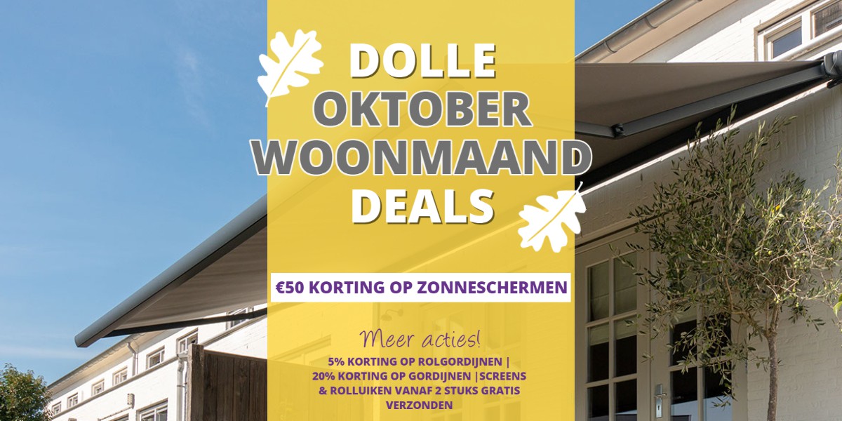 WOONMAAND 2021 (week 3) | €50 korting op zonneschermen