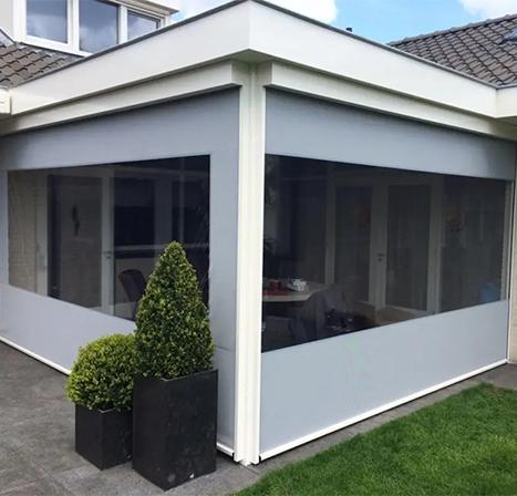 transparante screens overkapping met doorzichtige PVC folie