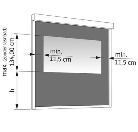 Doorzichtig screen met zichtvenster transparante screens