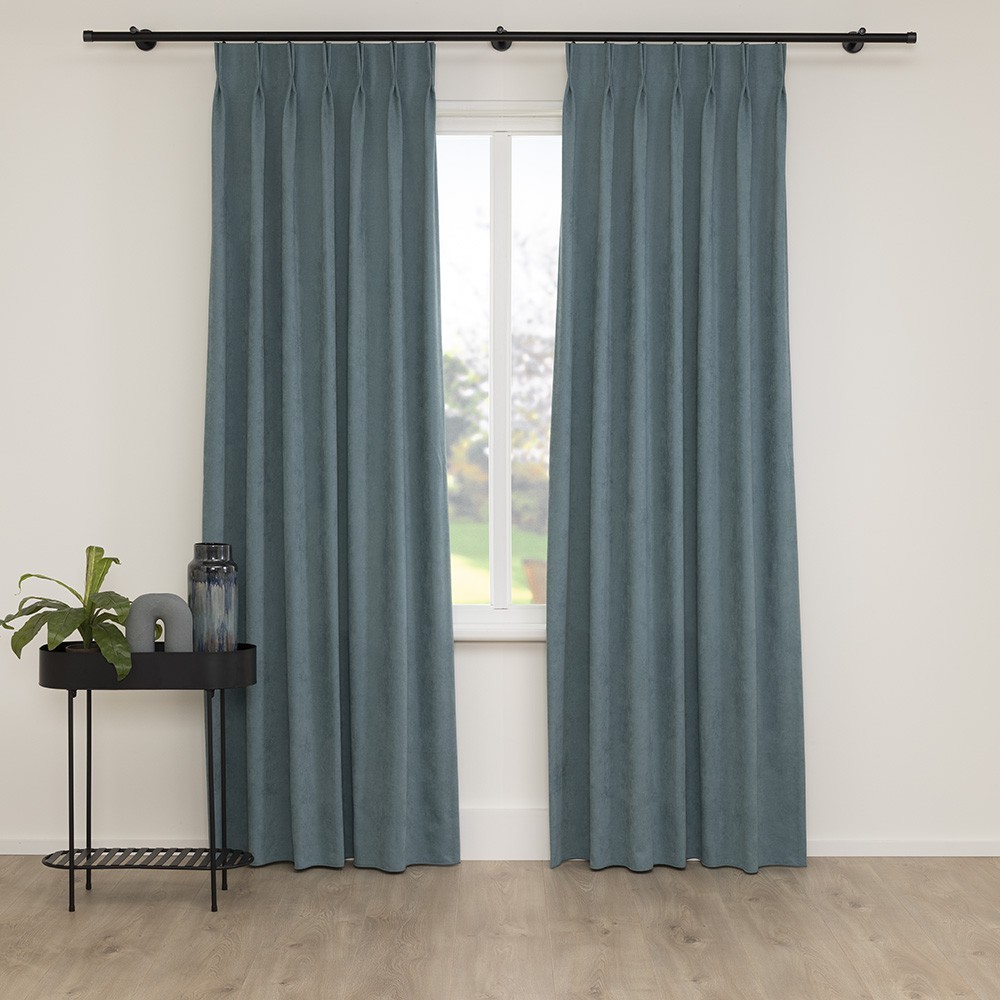 Overgordijn Charming Aqua blauw 42