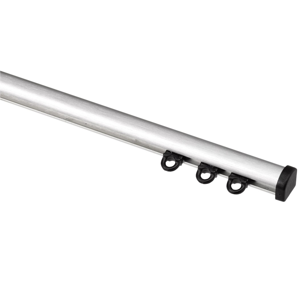 Gordijnrail Curva zilver brush