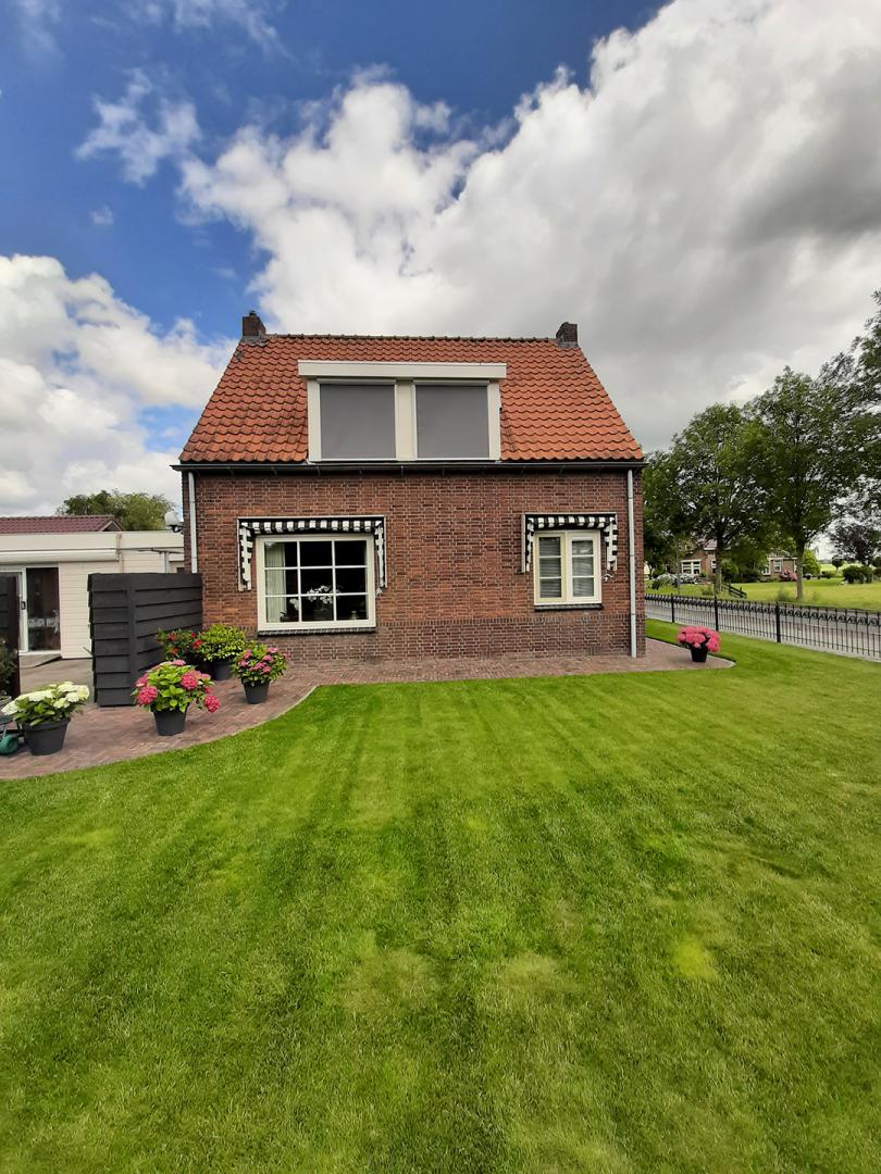 Solano Screen Standaard | Profielkleur: Crèmewit RAL9001 | Doekkleur: Sergé3% Grijs 108108