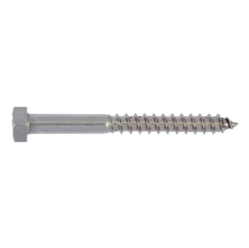 Houtdraadbout RVS 10x100 mm