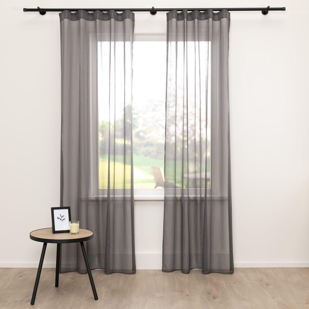 Vitrage Top Voile Antraciet 53