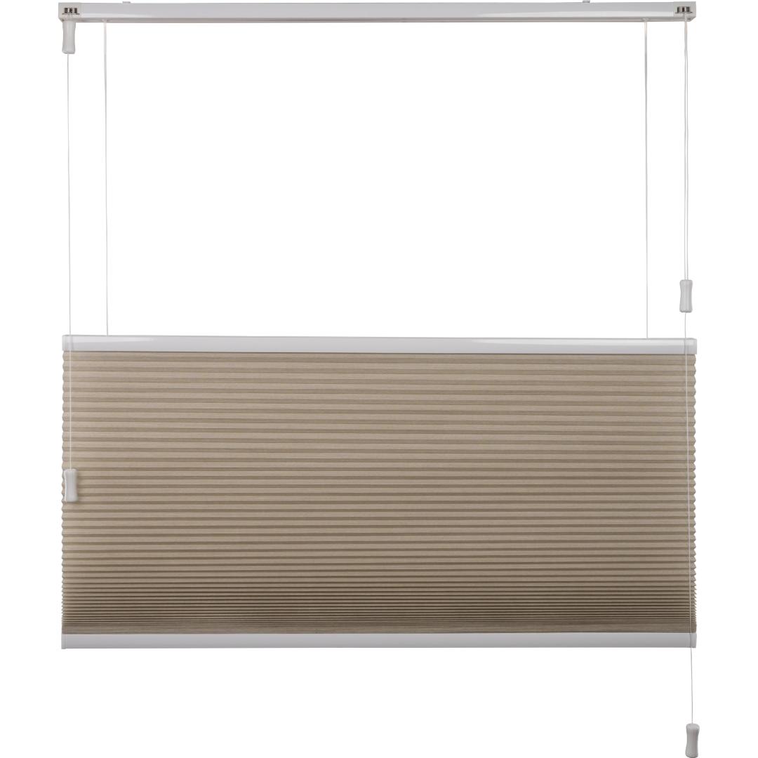 Solano duo plisségordijn | Steenbeige linnenlook 4014