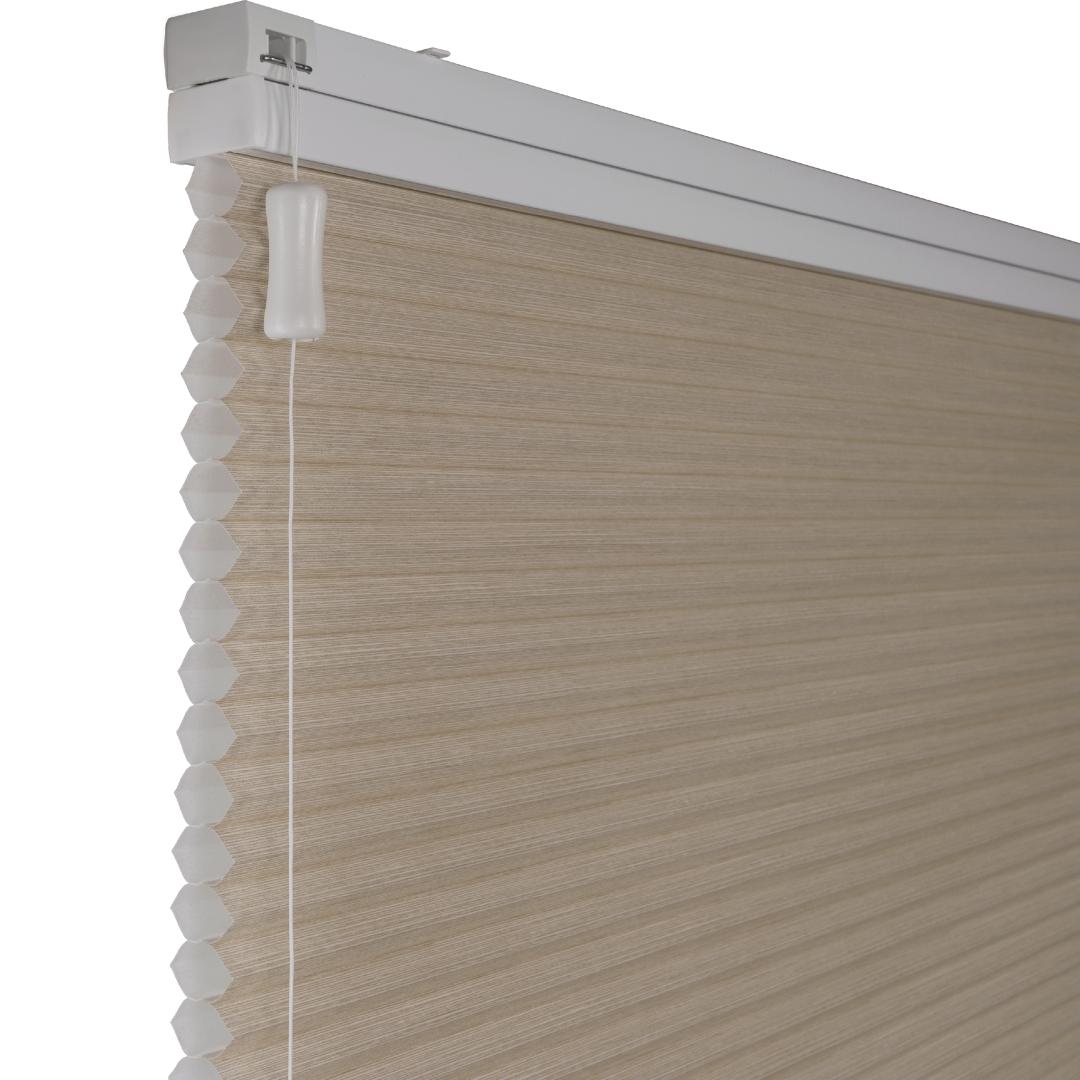 Solano duo plisségordijn | Steenbeige linnenlook 4014