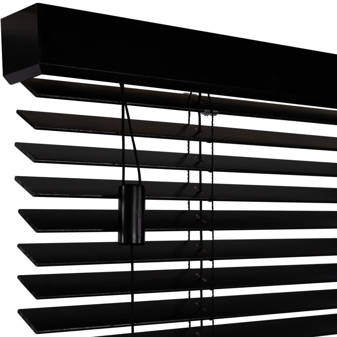 Solano Premium Houten Jaloezie 25 mm | 6024 Zwart met nerf