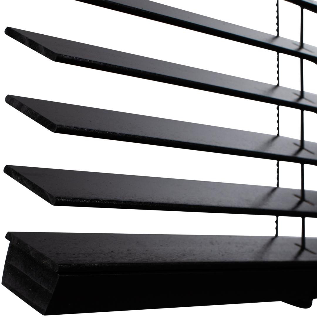 Solano Premium Houten Jaloezie 25 mm | 6024 Zwart met nerf