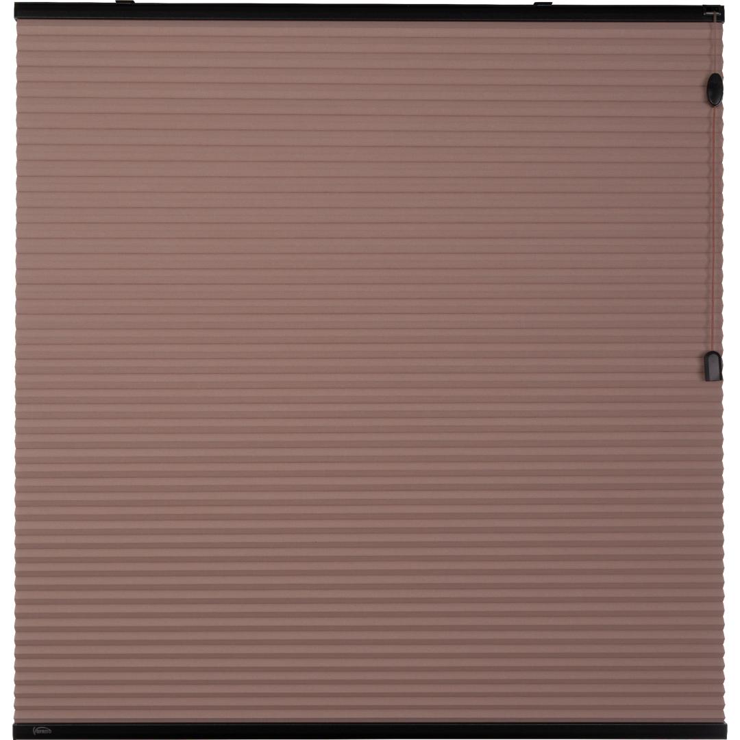 Verano duo plisségordijn | Stof: 72.0311 | Bovenbak en onderlat: Gitzwart structuurlak | Bediening: Trekkoord Top Down Bottom Up