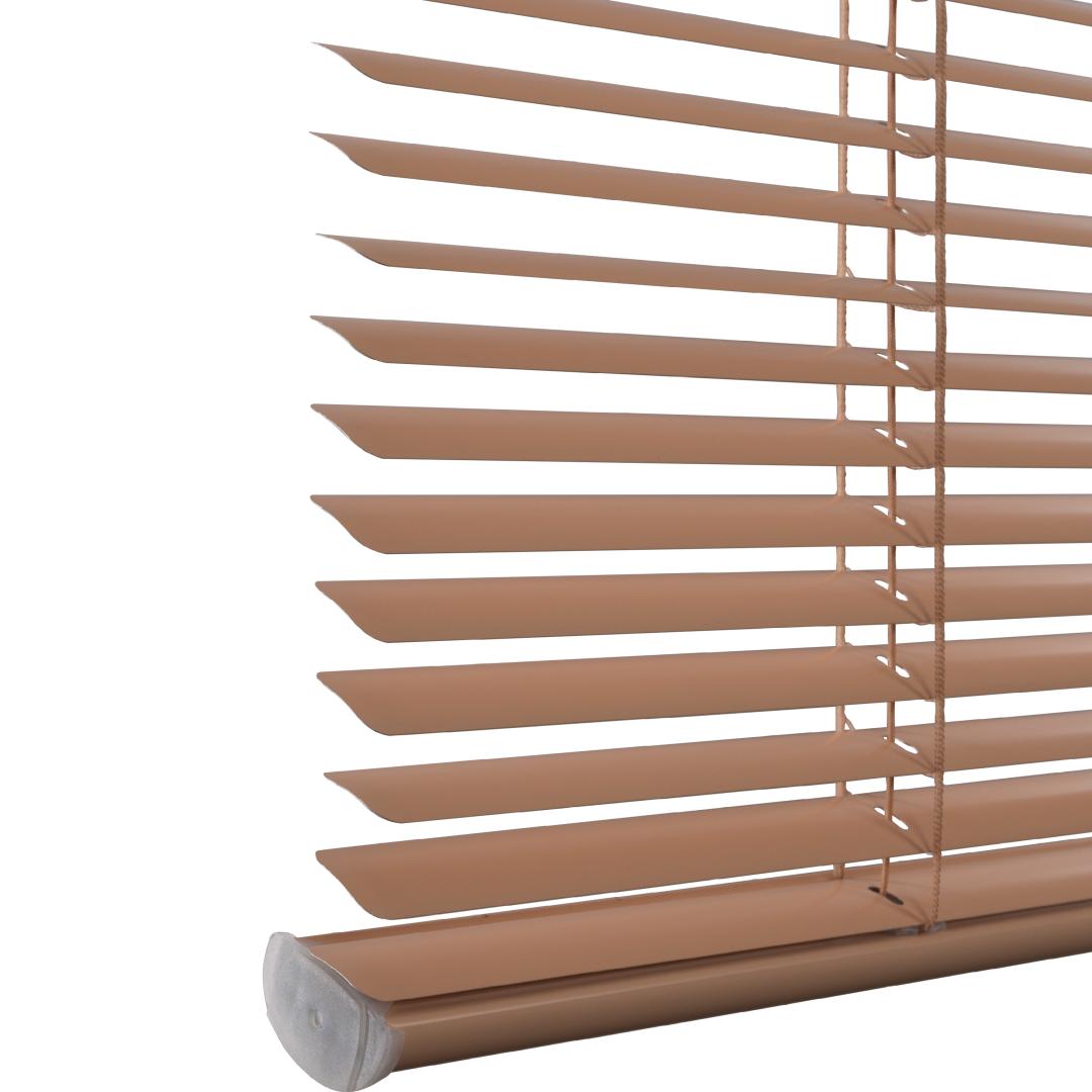 Verano aluminium jaloezie 16mm | Lamelkleur: 10.2471 Perzik zijdeglans | Bediening: tuimelstang/koordsysteem