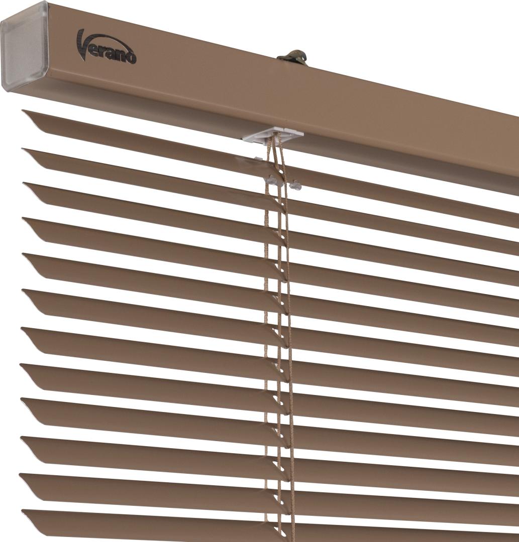 Verano aluminium jaloezie 16mm | Lamelkleur: 10.2456 Karamel zijdeglans | Bediening: tuimelstang/koordsysteem