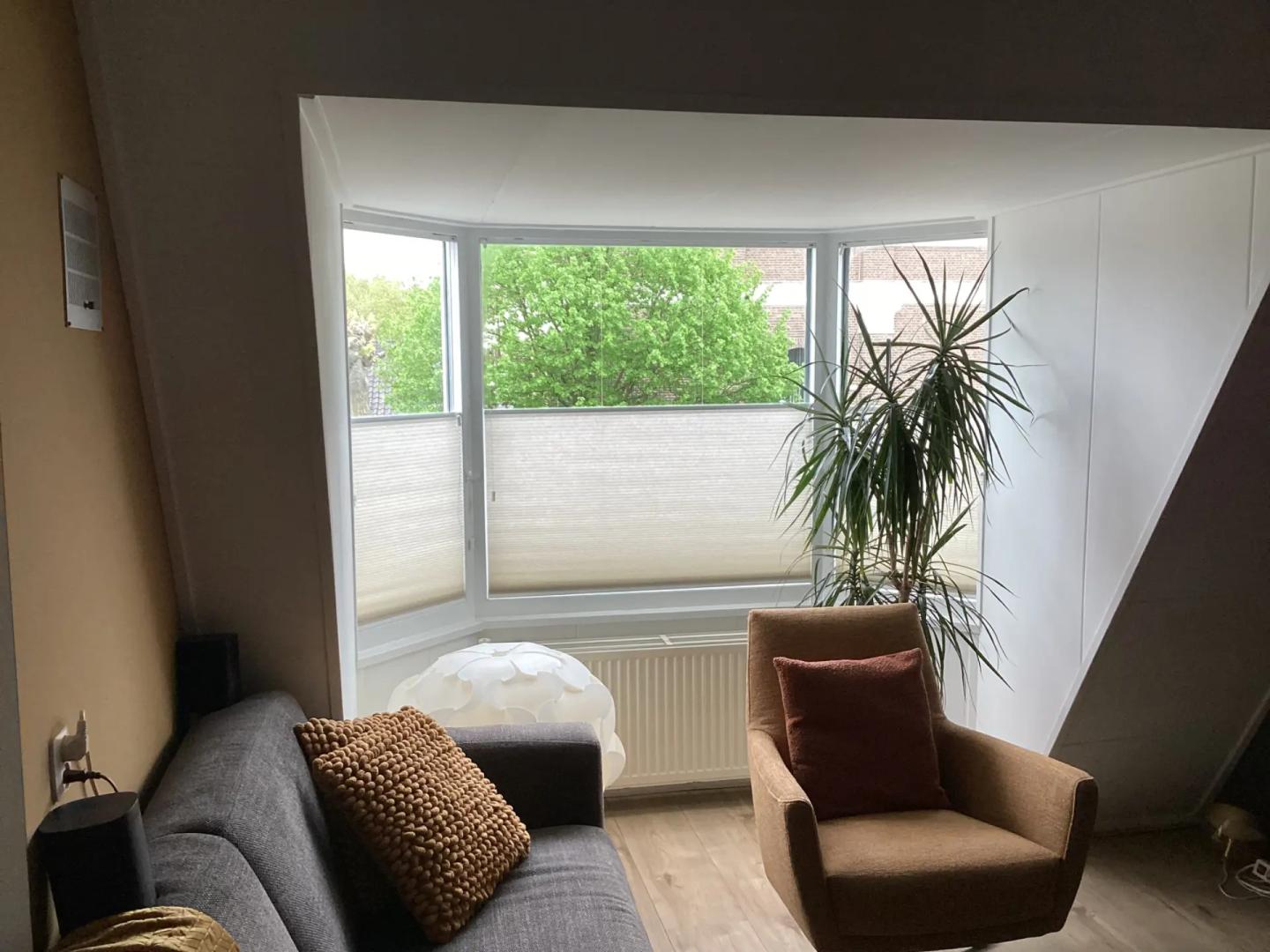 Solano duo plisségordijn | Systeemkleur: Wit RAL 9016 | Stofkleur: Crème 4001 (Lichtdoorlatend)
