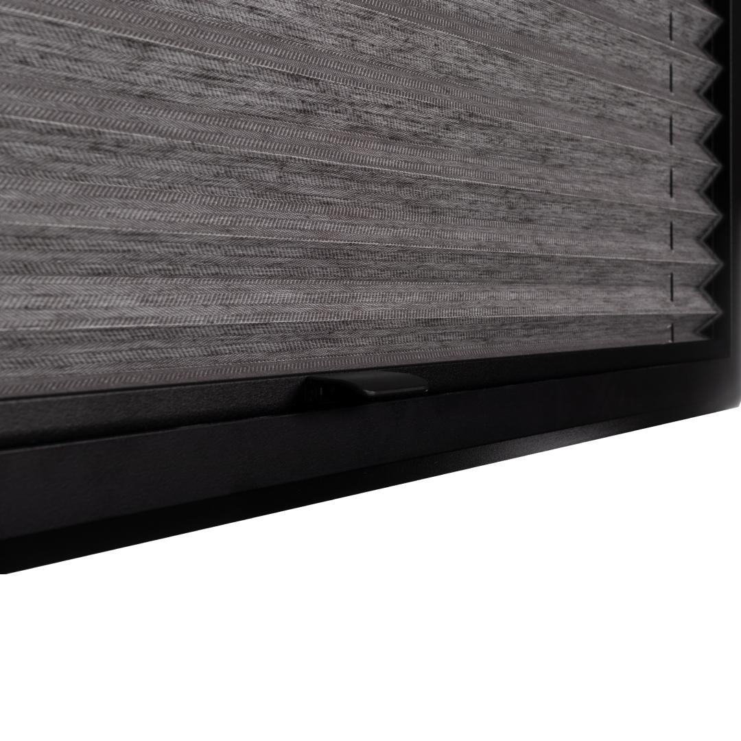 Verano SmartFit Pro plisségordijn | Stof: 72.0393 | Profielkleur: Zwart structuurlak | aluminium handgreep | Top Down Bottom Up