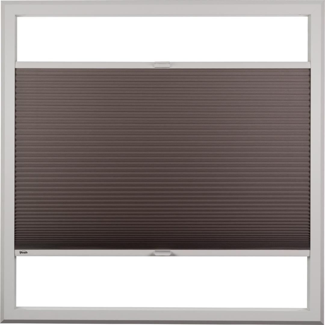 Verano SmartFit Pro Duo plisségordijn | Stof: 72.0409 | Profielkleur: wit structuurlak | Kunststof handgreep | Top Down Bottom Up