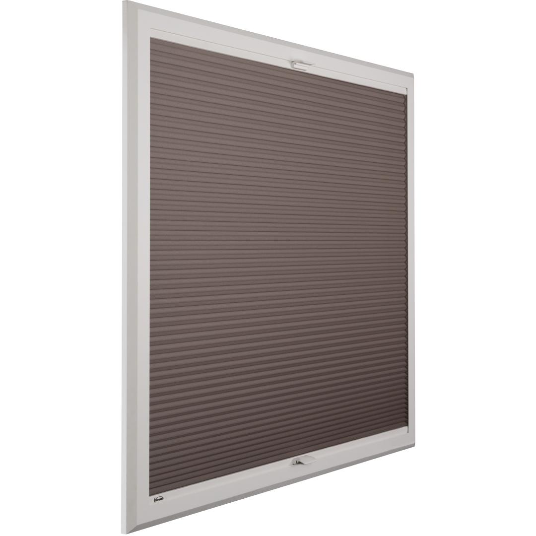 Verano SmartFit Pro Duo plisségordijn | Stof: 72.0409 | Profielkleur: wit structuurlak | Kunststof handgreep | Top Down Bottom Up