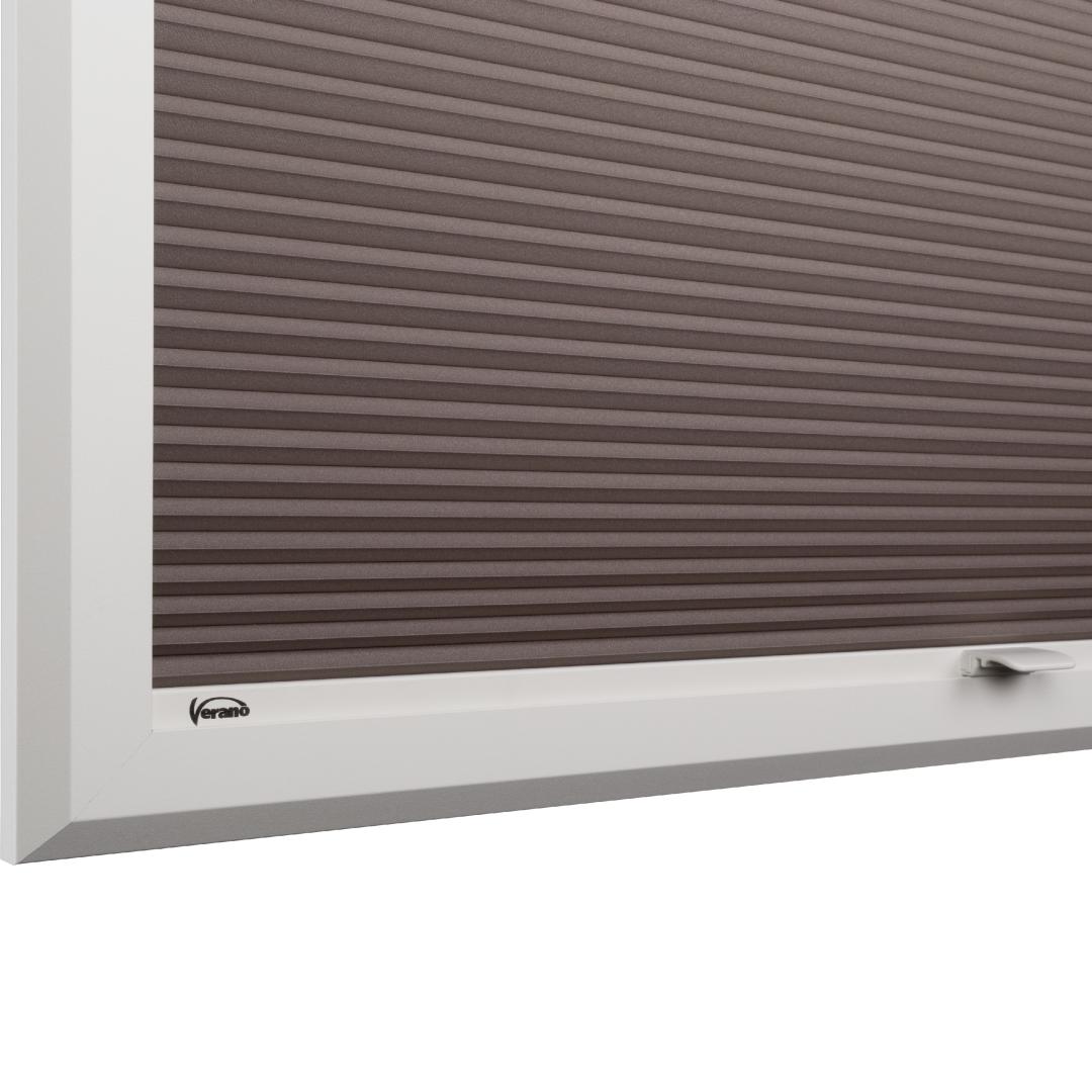 Verano SmartFit Pro Duo plisségordijn | Stof: 72.0409 | Profielkleur: wit structuurlak | Kunststof handgreep | Top Down Bottom Up