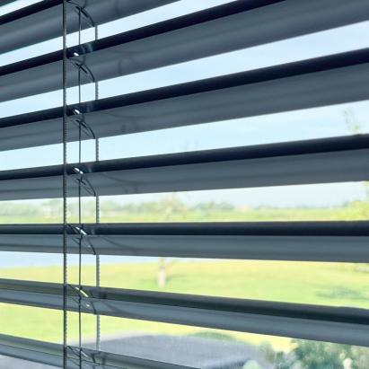 Verano® aluminium jaloezie 25 mm | Lamelkleur: zilver 10.2363 met Megaview