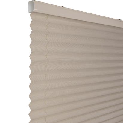 Verano plisségordijn | Stof: 73.0014 Sisal Transparant | Bovenbak en onderlat: Crèmewit | Bediening: Standaard met ketting