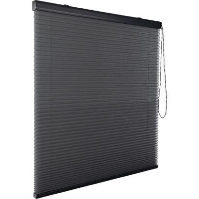 Verano® duo plissegordijn | Stof: 72.0323 Antracietgrijs gemêleerd Fulltone transparant | Bovenbak en onderlat: Antracietgrijs structuurlak | Bediening: Standaard met ketting