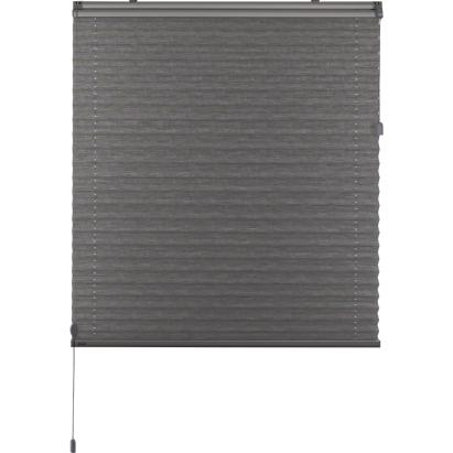 Verano plisségordijn: Stof: 72.0184 Kiezelgroen | Bovenbak en onderlat: Zilver | Bediening: Top Down Bottom up met trekkoord