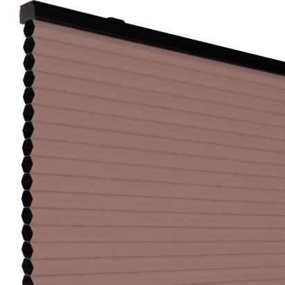 Verano duo plisségordijn | Stof: 72.0311 | Bovenbak en onderlat: Gitzwart structuurlak | Bediening: Trekkoord Top Down Bottom Up