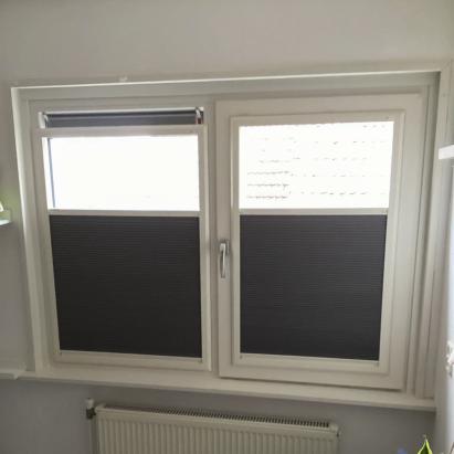 KEJE Splendid Pliss | Stofkleur: Middengrijs gemêleerd C76011 Verduisterend | Profielkleur: Cremewit RAL9001