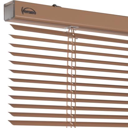 Verano aluminium jaloezie 16mm | Lamelkleur: 10.2471 Perzik zijdeglans | Bediening: tuimelstang/koordsysteem