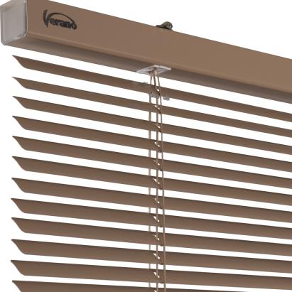 Verano aluminium jaloezie 16mm | Lamelkleur: 10.2456 Karamel zijdeglans | Bediening: tuimelstang/koordsysteem