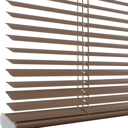 Verano aluminium jaloezie 16mm | Lamelkleur: 10.2456 Karamel zijdeglans | Bediening: tuimelstang/koordsysteem