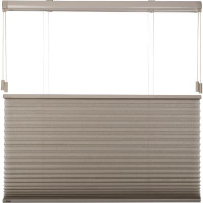 Verano duo plisségordijn XL | Stofkleur: Lattebruin 72.4505 45 mm | Systeemkleur: Gebroken wit | Bediening: EasyPull met kunststof koordknop