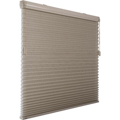Verano duo plisségordijn XL | Stofkleur: Lattebruin 72.4505 45 mm | Systeemkleur: Gebroken wit | Bediening: EasyPull met kunststof koordknop