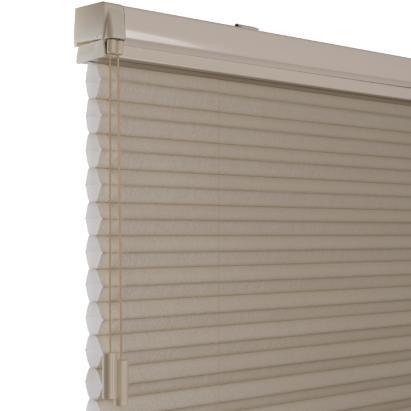 Verano duo plisségordijn XL | Stofkleur: Lattebruin 72.4505 45 mm | Systeemkleur: Gebroken wit | Bediening: EasyPull met kunststof koordknop