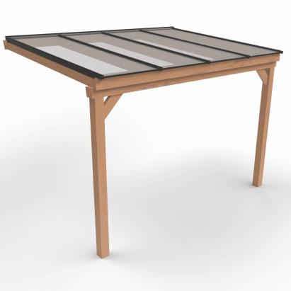 Luxe houten overkapping muuraanbouw