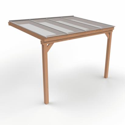Standaard houten overkapping muuraanbouw
