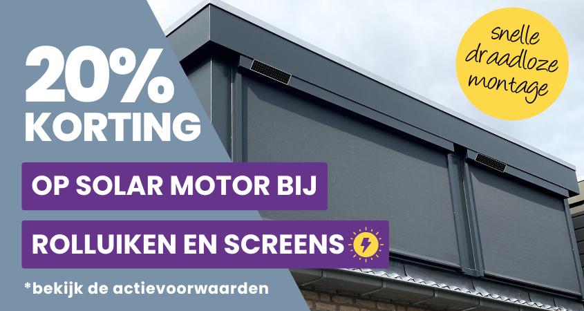 VERLENGD | 20% extra korting op de solar motor bij rolluiken