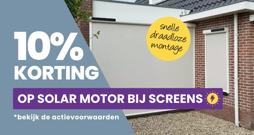 10% korting op een solar motor bij Solano screens