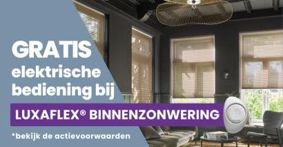 Gratis PowerView® motor bij Luxaflex® binnenzonwering